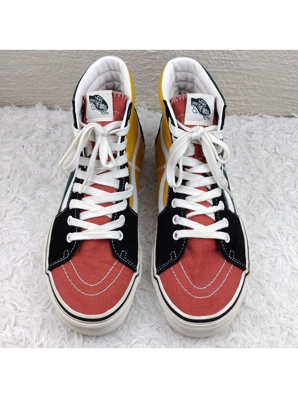 Vans Off The Wall Sk8 Unisex Multi Color Block Canvas Lace Up Hightop Sneaker - Picture 3 of 16